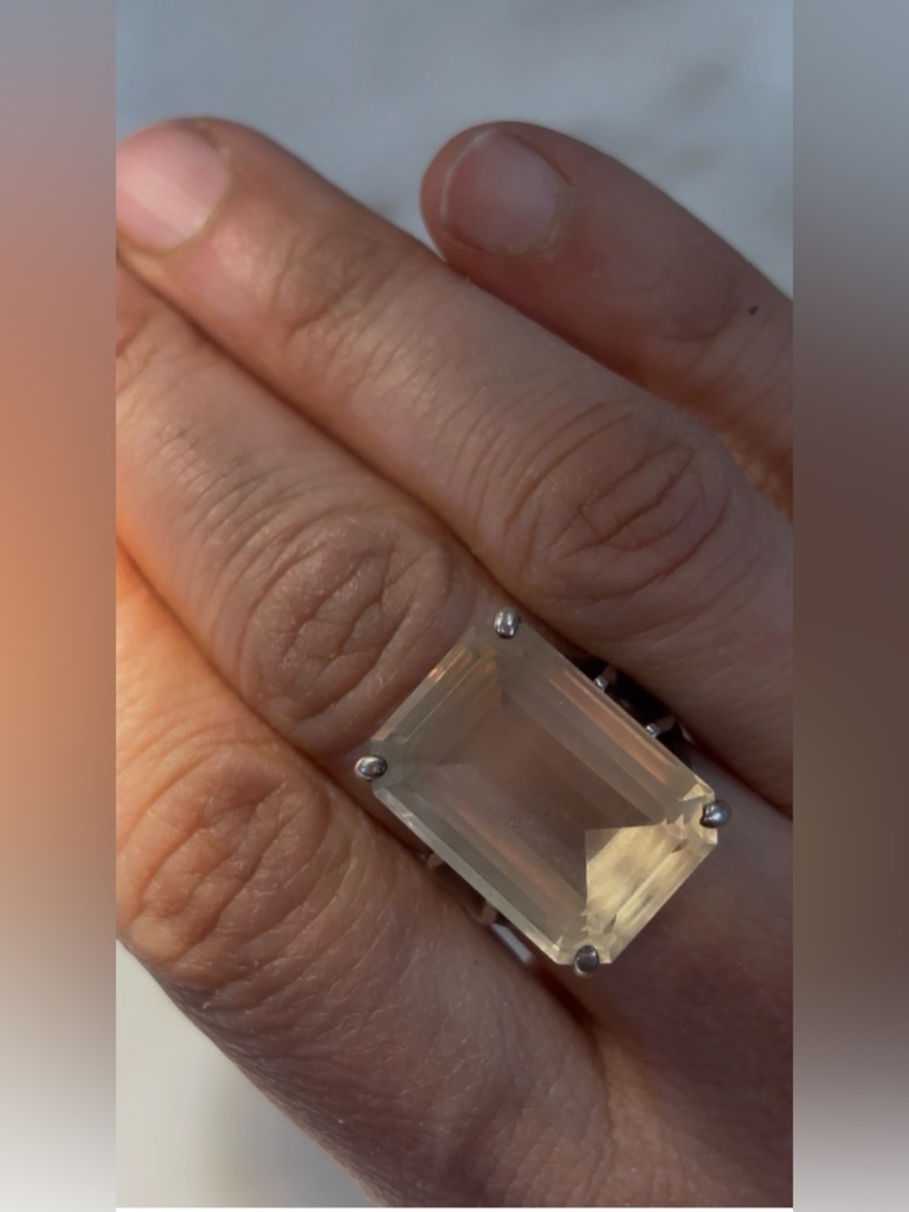 Stunning Citrine 925 Sterling Silver Ring Faceted Stone - Size 7 - Picture 11 of 15